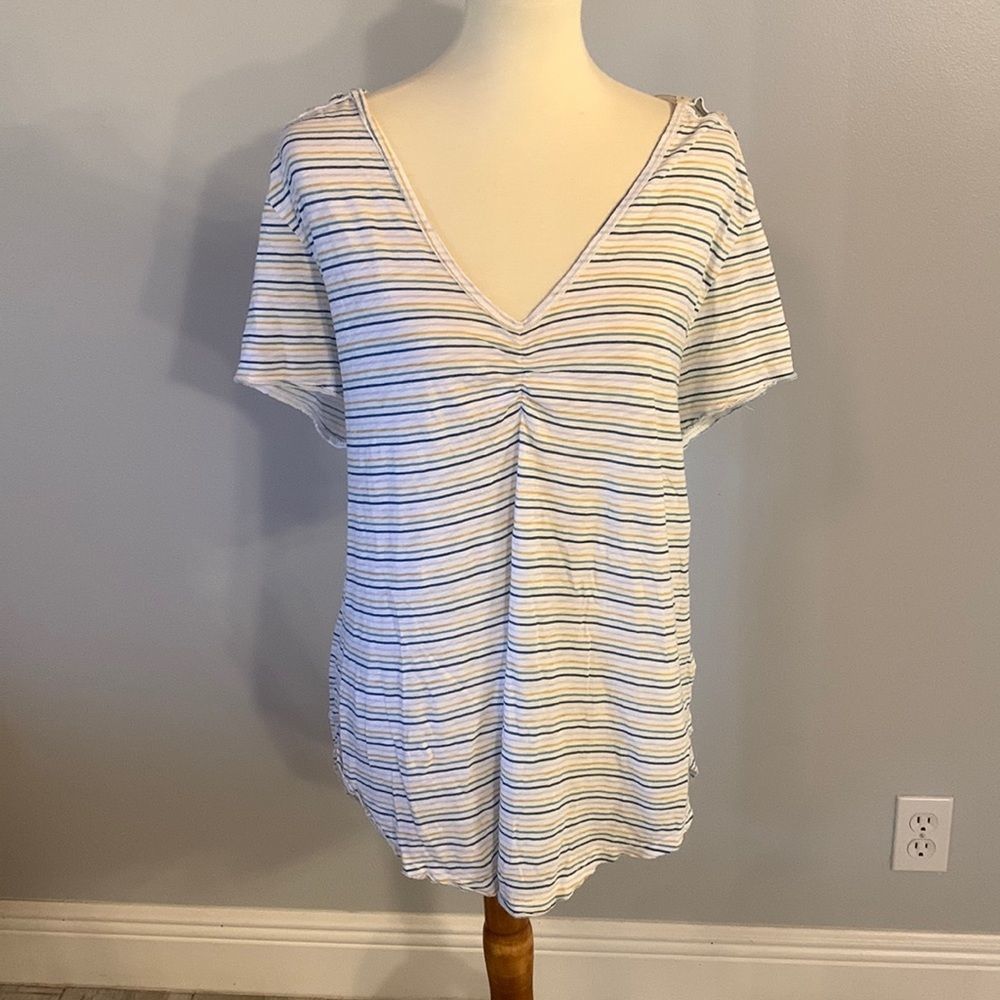 [t.la] Striped Short Sleeve Shirt - Size XL